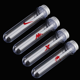 Test tube bottle pet plastic transparent test tube bottle spiral mouth aluminum cap plastic tube silk screen printing custom LOGO storage
