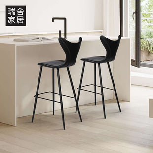 Bar Stool Chair Home Bar Chair High Stool Bar Stool Italian Minimalist Designer Light Luxury Modern P^