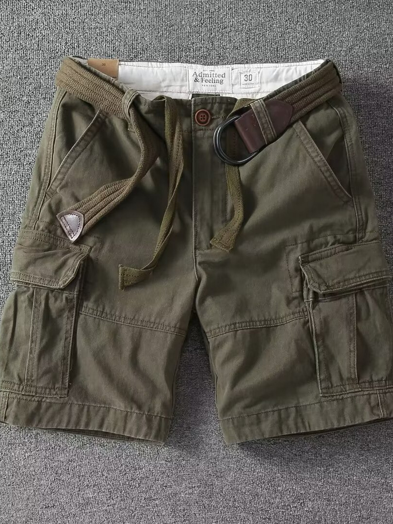 Trendy Brand Retro Casual Pants Men's Summer Outdoor Mountain Design Sense Multi-Pocket Shorts Loose All-Match Casual Pants