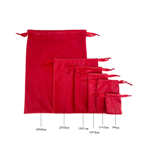 Customized logo New Year velvet drawstring pockets jewelry velvet bags mobile phone bags high-end large storage bags wholesale