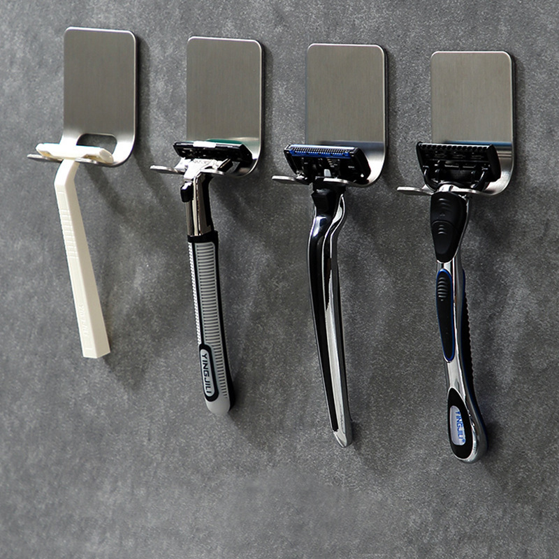 Stainless Steel Razor Holder Shaving Razor Hook Rack Storage Bracket Bathroom Old-Fashioned Manual Razor Stand