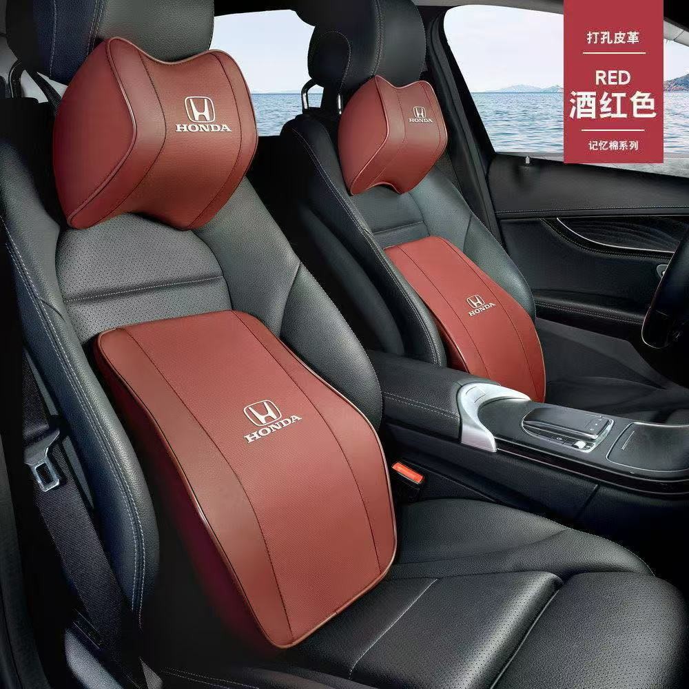 Suitable for Honda Vezel Crv Avancier Xrv Civic Accord Crider Car Headrest Lumbar Support Neck Pillow Leather