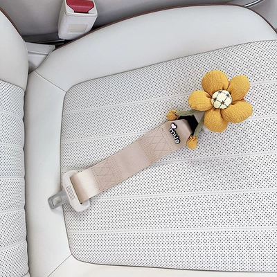 Belt Holder for Girls, Other Automotive Interior Supplies - beige-maternity-anti-strangle-safety-belt-turmeric-sunflower