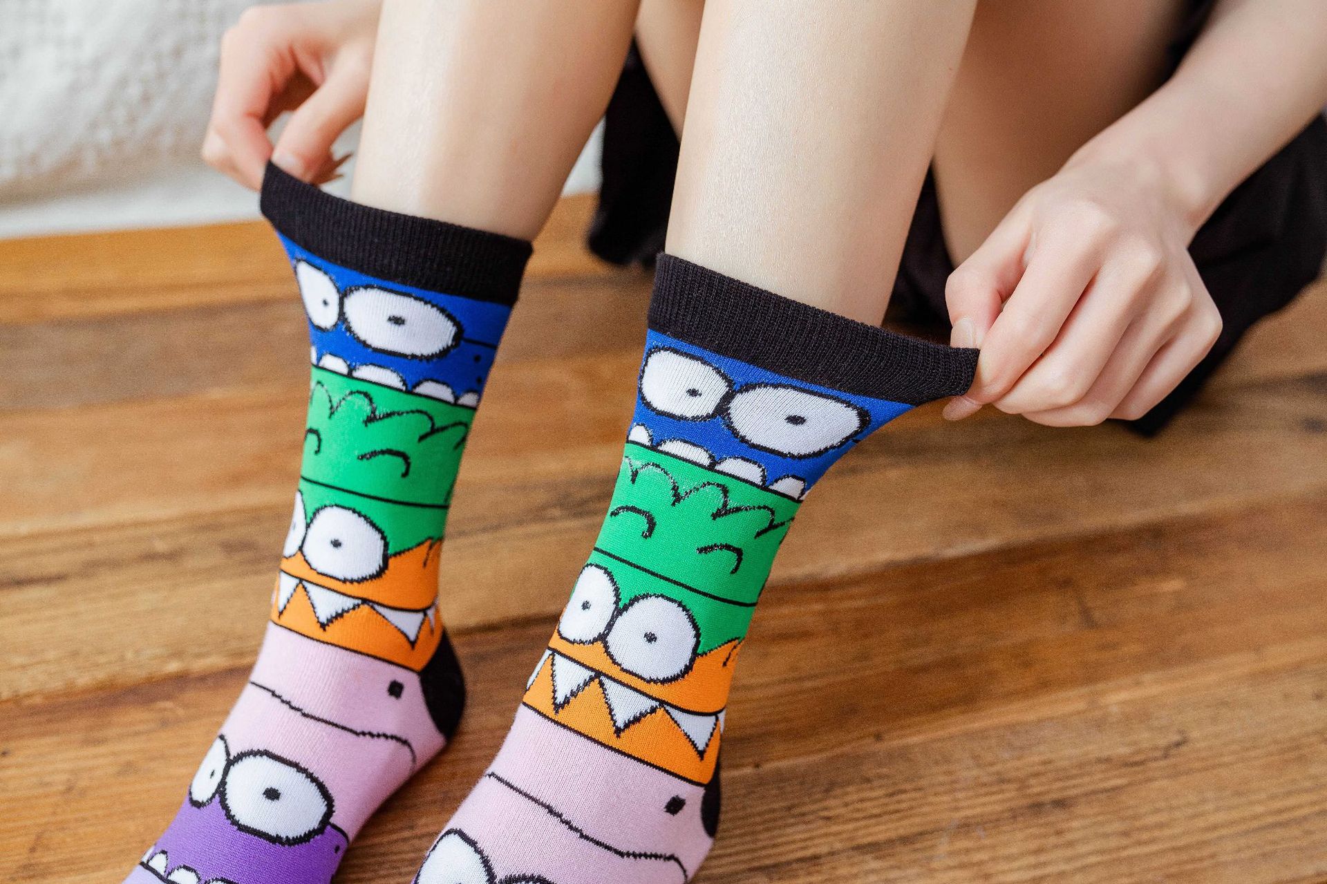 Fashion Contrast Color Cartoon Printing Sports Long Socks Wholesale Nihaojewelry display picture 4