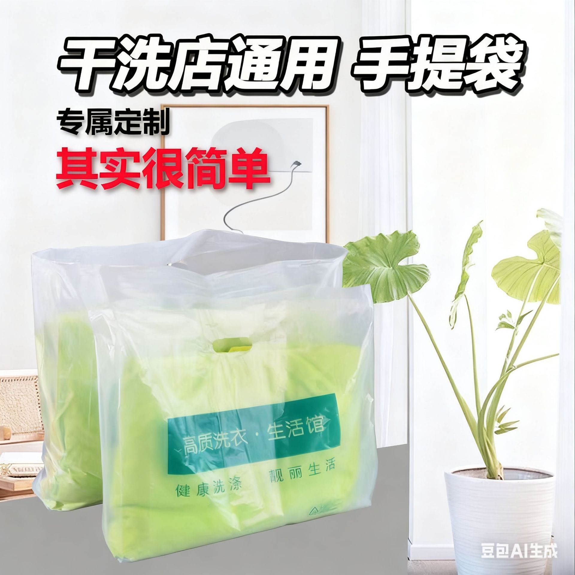 Customized Dry Cleaning Shop Special Handbag Laundry and Shoe Shop Thickeneded Plastic Bag Hotel Clothing Custom Logo