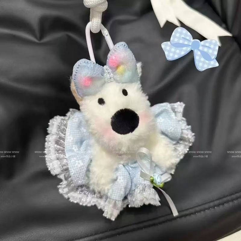 かわいい犬のぬいぐるみバッグペンダント、ウエストハイランド犬の装飾、車内グッズ、ぬいぐるみ、カップルペンダント|undefined
