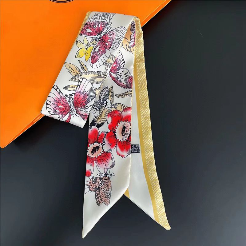 2025 nuevo estilo D bolsa atada bufanda de seda Dai Fei bolsa envuelta asa seda twilly tira larga y estrecha correa correa para el cuello cinta