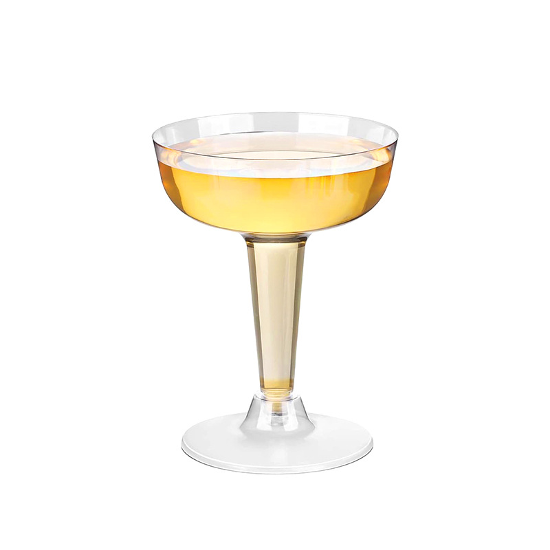 Copa de champán de plástico dorada, copa de cóctel desechable, copa transparente para vino tinto, copa para soda y martini
