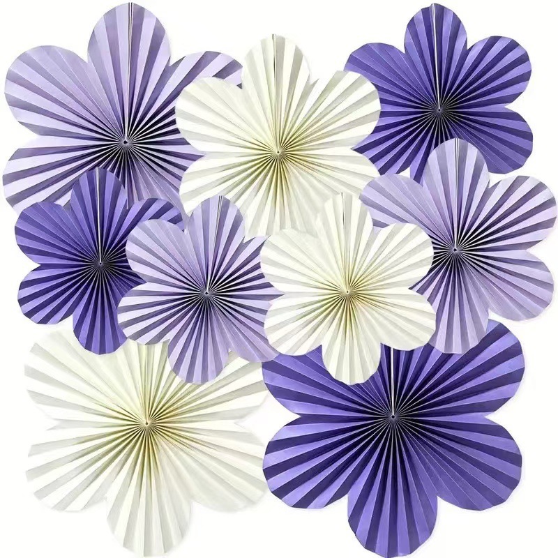 Flores transfronterizas decoración de ventilador de papel fiesta de cumpleaños ventana de fondo decoración de pared colgante ventilador tridimensional flor de ventilador plegable