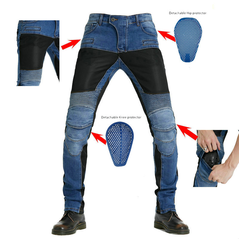 Volero motocicleta PK-719 Riding jeans verano transpirable ciclismo Pantalones slim fit Racing silicona equipo de protección