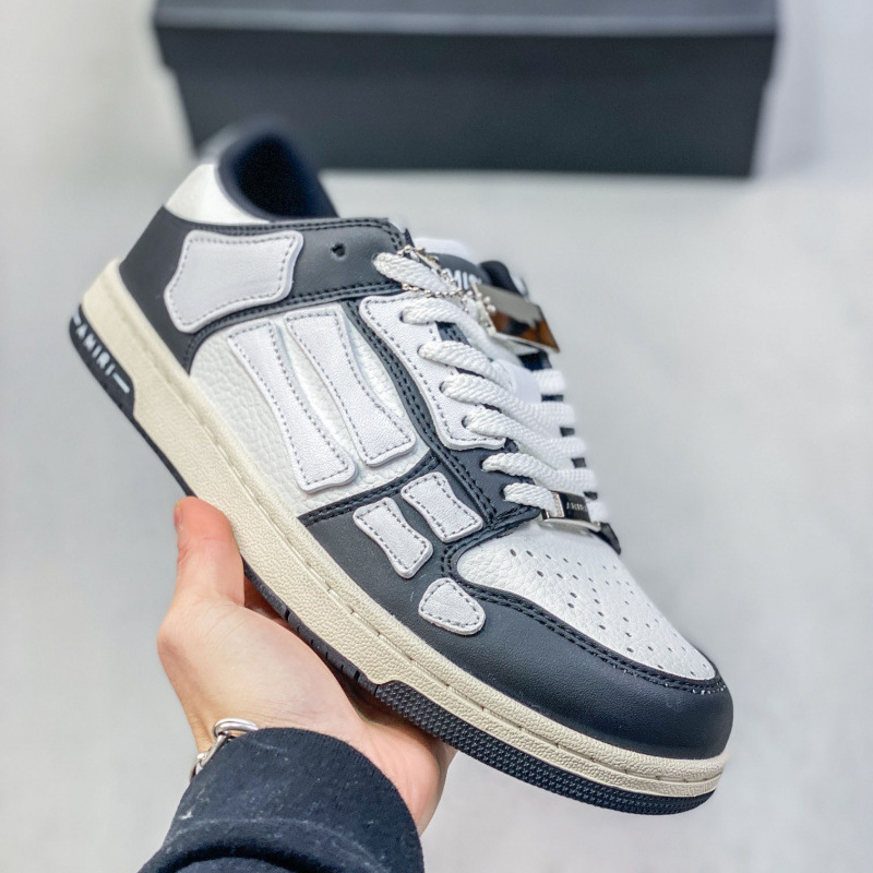Putian de alta calidad AMIRI hueso zapatos de lujo ligero para hombres y mujeres zapatos de skate de suela gruesa de moda zapatos de skate casuales para mujeres zapatos de moda