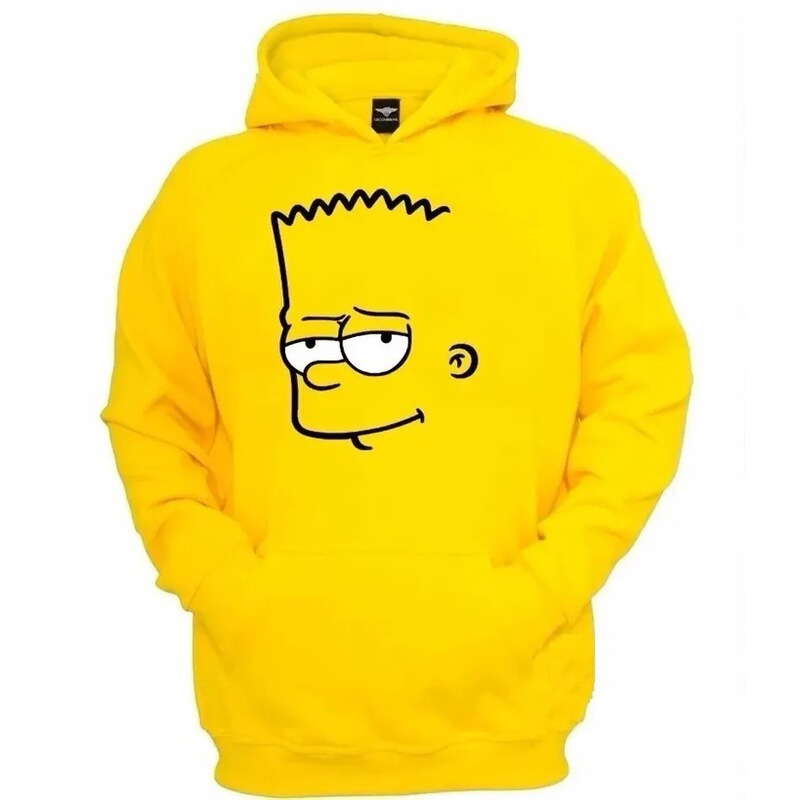 AliExpress wish smiley face print fashion personality Simpsons pattern men's and women's hooded sweater