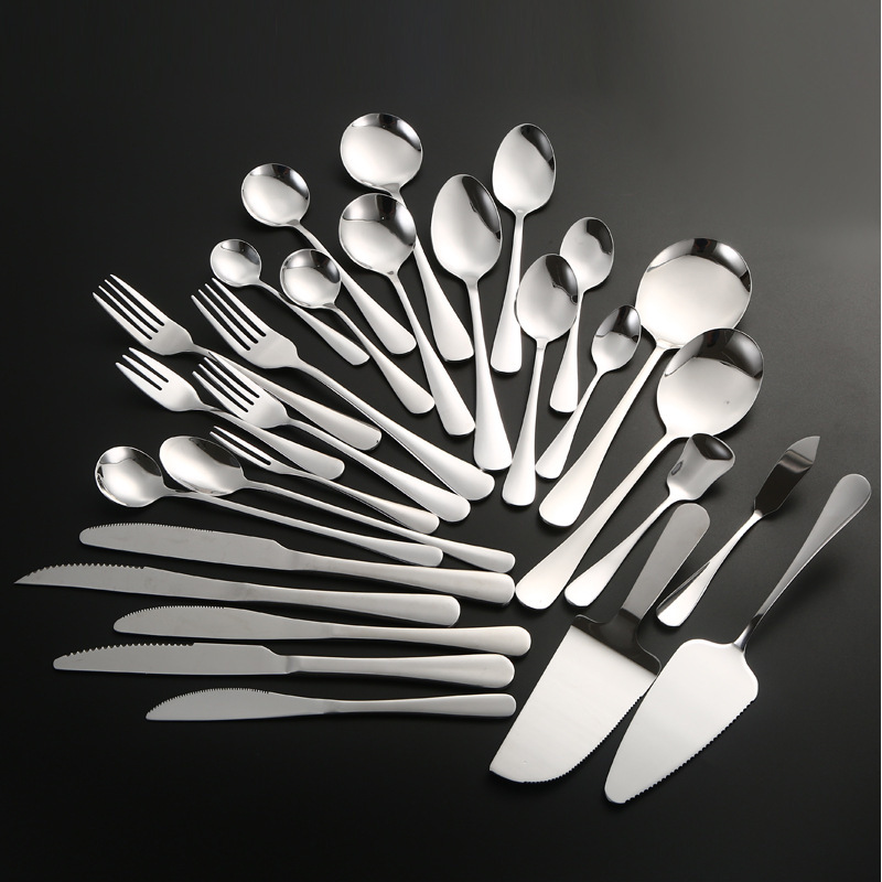 1010 cuchillo de acero inoxidable, tenedor y cuchara vajilla traje de hotel hogar 304 vajilla occidental cuchillo de carne cuchara de café Tenedor de fruta