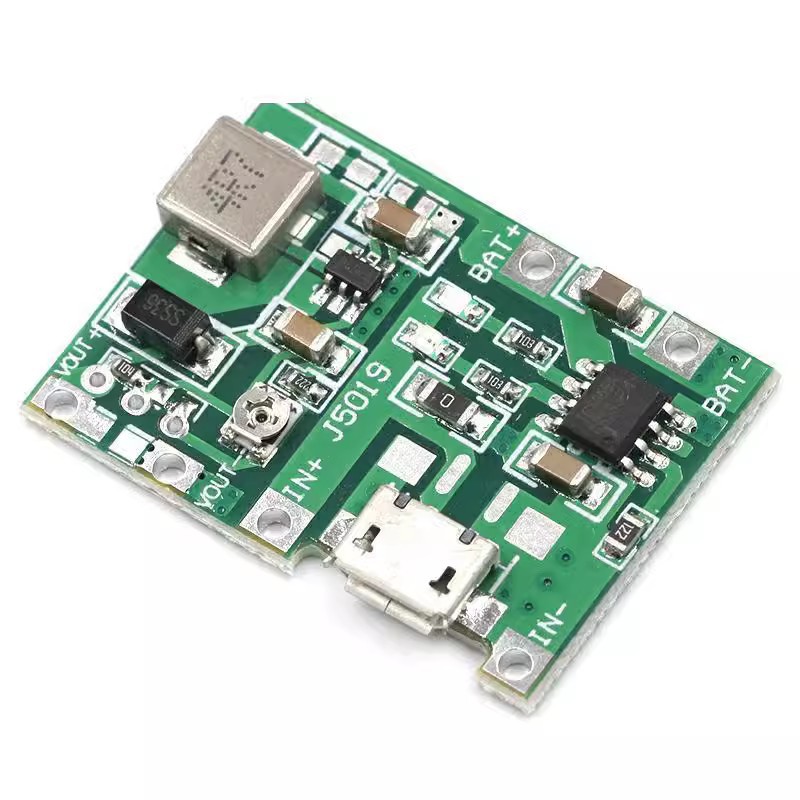 3.7V升9V 5V 万用表改装18650锂电池充电升压放电一体可调模块2A