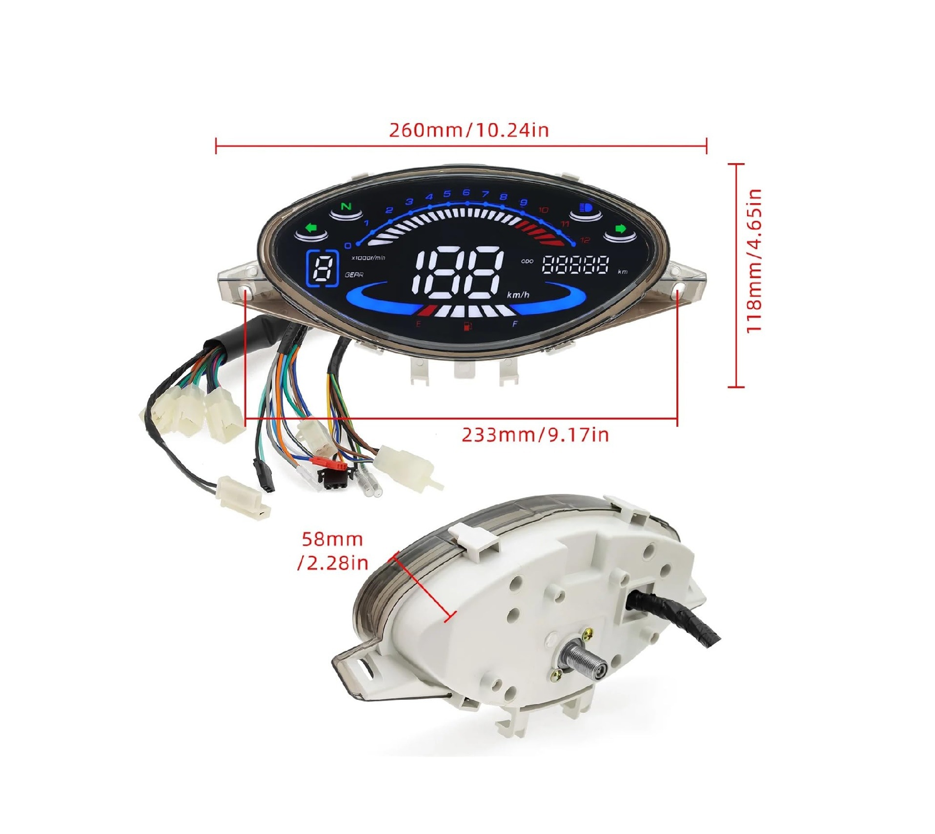 Export Hot Selling Motorcycle Modified Instrument Suitable for Honda Biz100 Led Speed Table