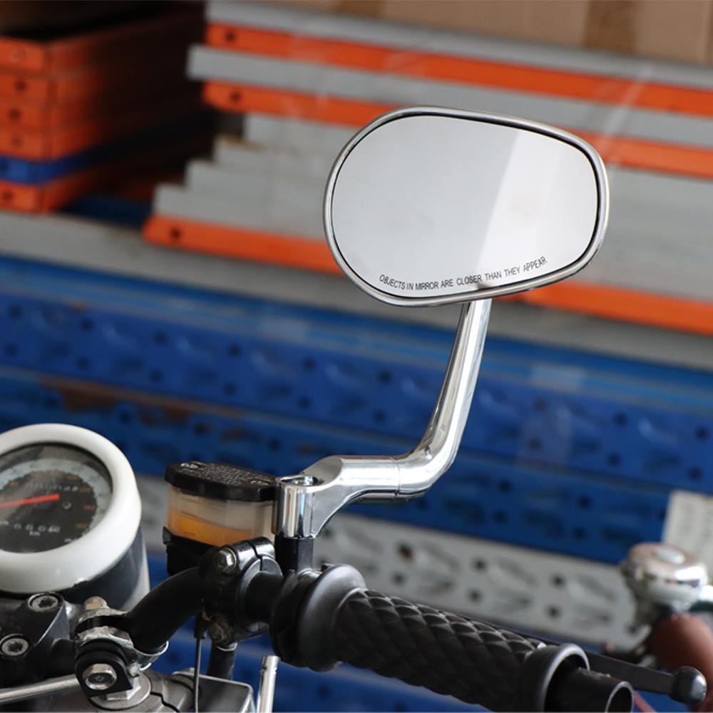 Universal Reversing Mirror Retro Scooter Accessories Modified Aluminum Alloy Oval Rearview Mirror Electric Vehicle Reflector