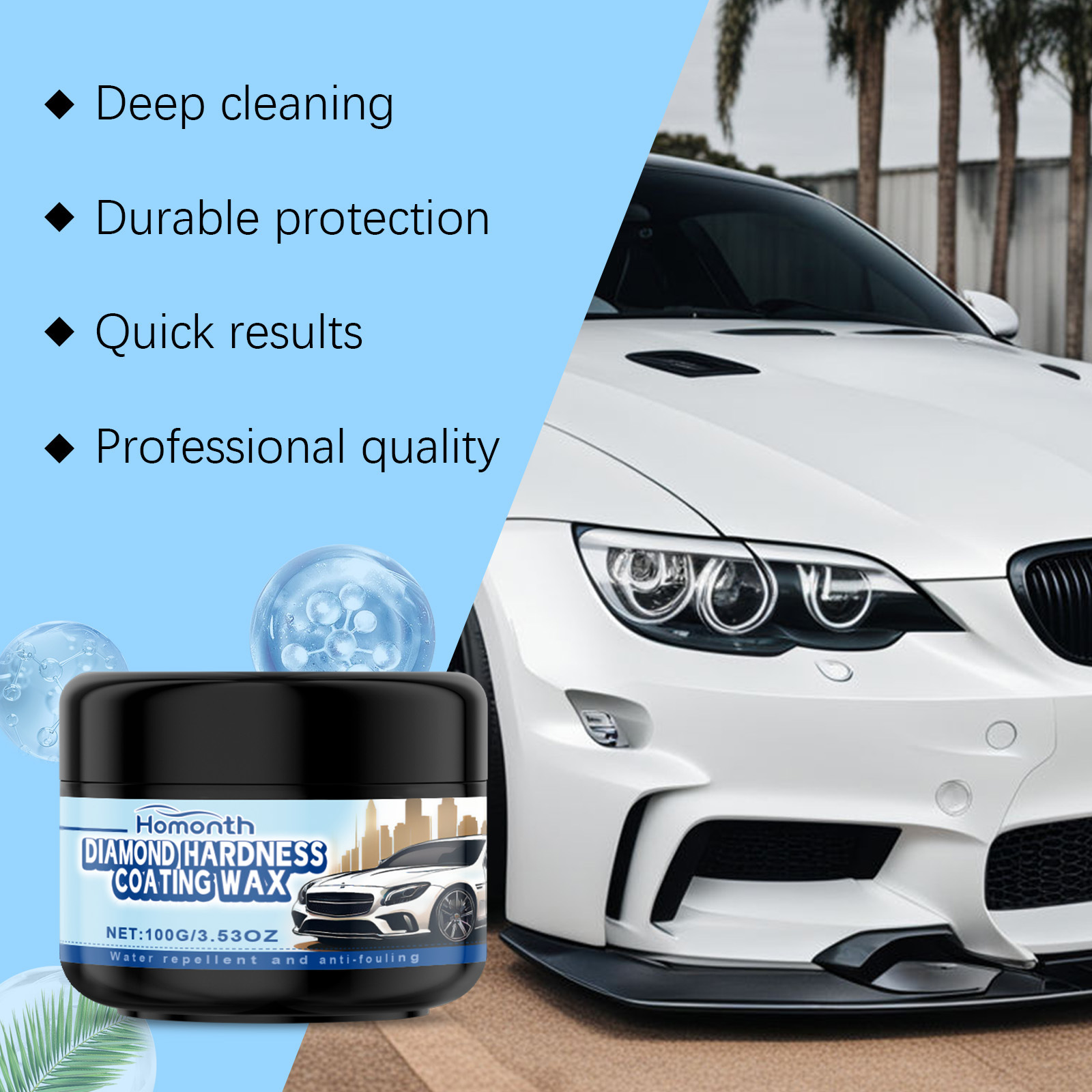 Homonth Car Polishing Wax Cleaning and Decontamination Car Paint Repair Scratch Polishing Renovation Maintenance Coating Wax