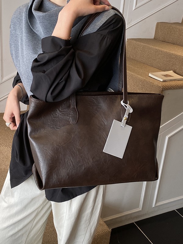 Bolso coreano de gran capacidad simple bolso de hombro para mujeres texturas sofisticadas de moda moda ocio bolso de viaje