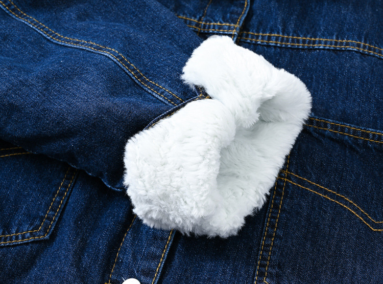 GraceChic Giacca in denim da donna, stile coreano, oversize, casual, spessa, ampia, con collo in pelliccia, foderata in pile, alla moda, con spalle cadenti, nuovo stile_voghion.com