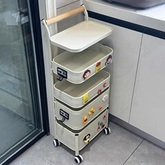 台所のカート棚の多層家庭用挟みが床に落ちて移動する多機能果物と野菜の間食収納棚