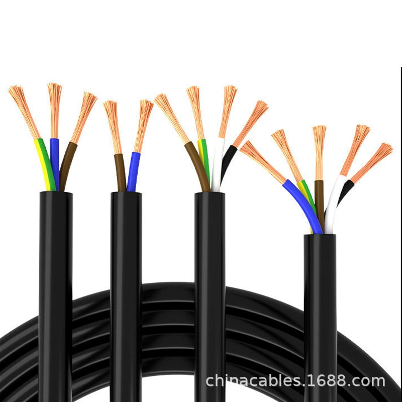 RVV wire 4 square meters 2 core flexible flame retardant national standard oxygen-free copper wire and cable double core 2.5 6 square cloth wire