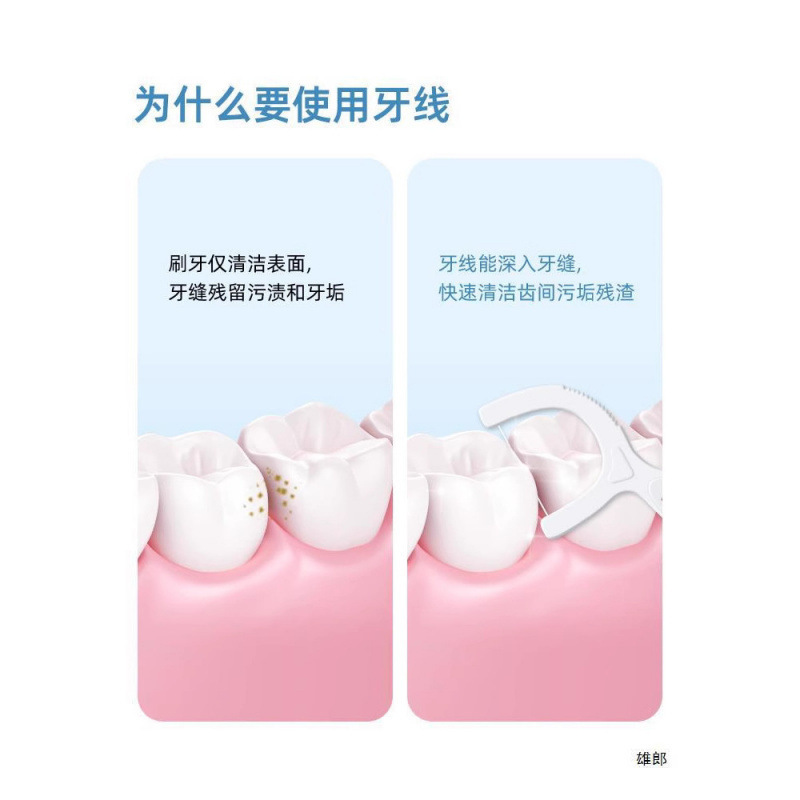 小鹿妈妈牙线超细家庭装便携清洁剔牙牙签一次性家用牙线棒包邮1|undefined