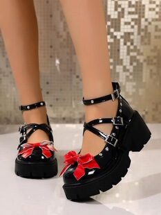 C 35735 Chunky Mary Jane Pumps ��ɫ�������Ь �W���羳