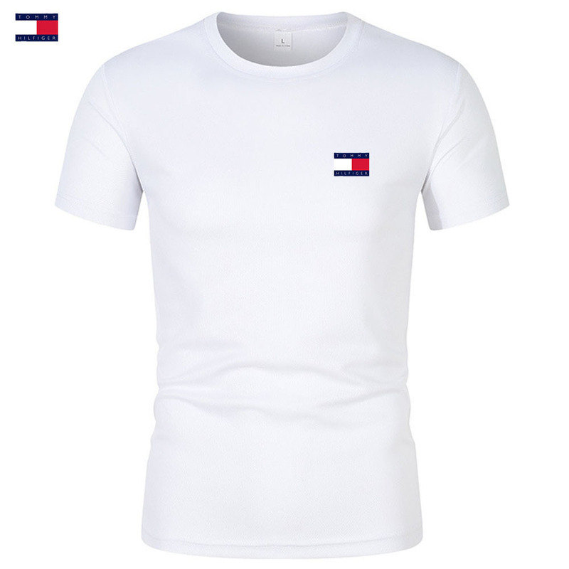クロスボーダー夏メンズ半袖Tシャツメッシュ通気性カジュアルスポーツトップラウンドネックプリント半袖シャツ在庫あり|undefined