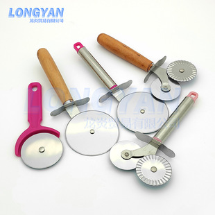 Stainless steel pizza cutter with wooden handle pizza cutter pizza cutter pizza wheel cutter plastic handle round pizza roller cutter