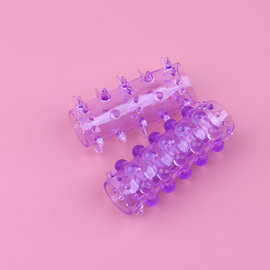 成人性用品批发 锁精紧绷套 毛毛虫水晶套 情趣刺套环夫妻情趣套