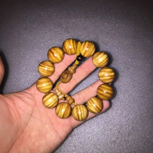 正宗四川小叶金丝楠木手串满水波纹佛珠桢楠手男礼品手链实体批发