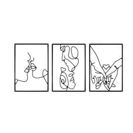 现代铁艺简约上墙壁挂式墙饰客厅卧室情侣女性多件套装饰画