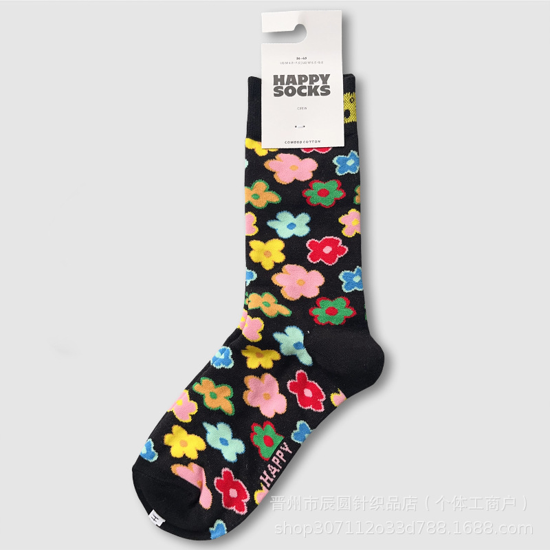 happysocks suecos calcetines de moda damas in-mode versátil animación calcetines de algodón de cintura alta al por mayor