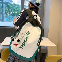 卸売り中学生学生カバン大容量ナイロンリュックサックキャンパス風ファッション衝突色軽リュックサック