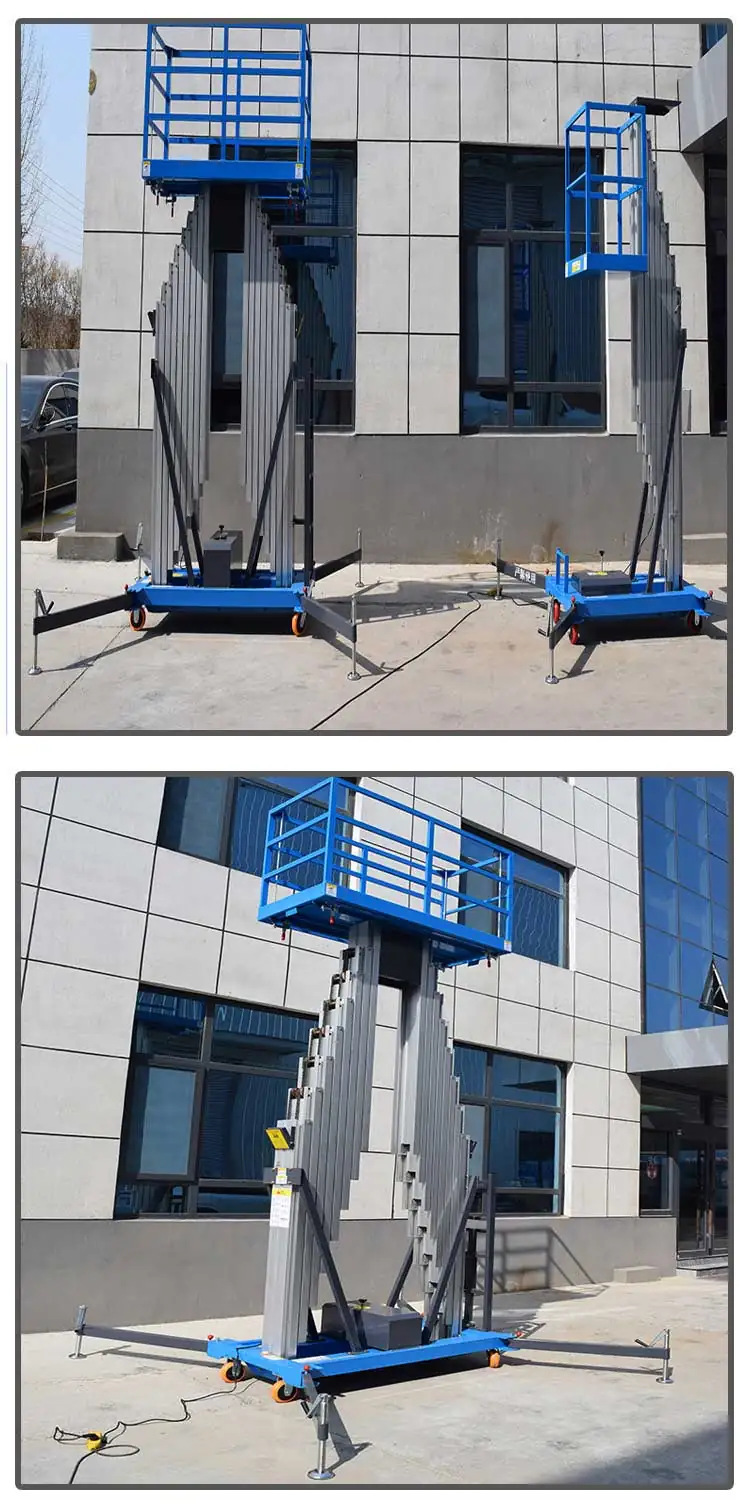 Single-Pole and Double-Pole Aluminum Alloy Lift 8m Household Small Electric Lift Platform Height Maintenance Lift Truck