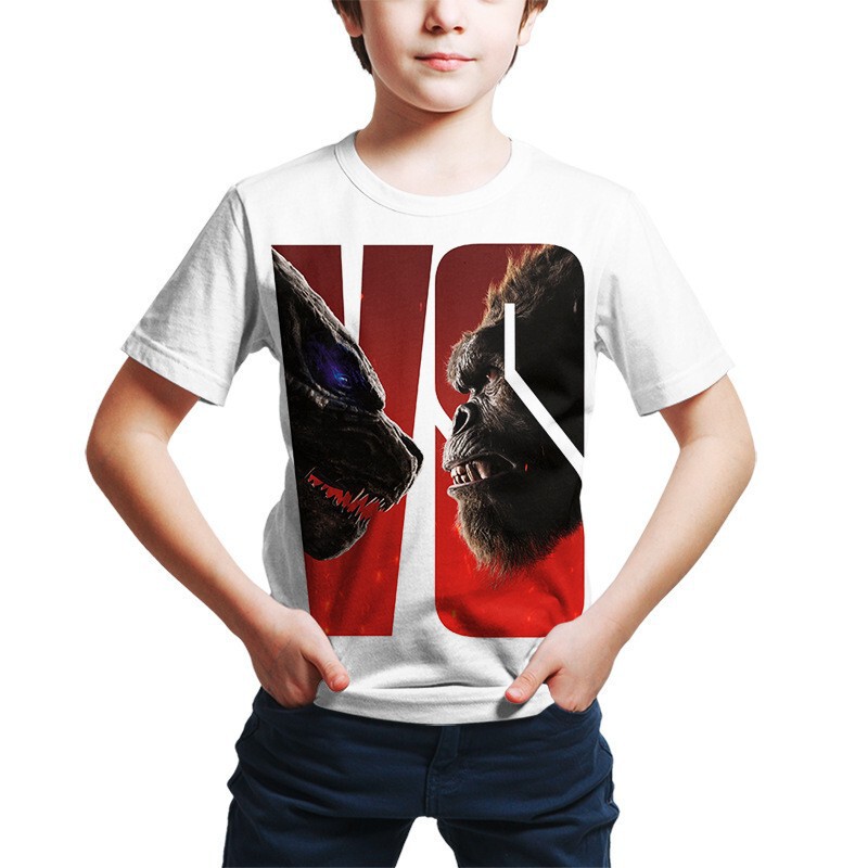 Summer Fashion Creative 3D Polyester T-Shirt with Printed Men's Short-Sleeve 3D T-Shirt Featuring a Funny Gorilla Face Pattern
