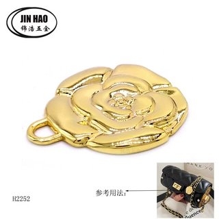 箱包五金花朵吊饰合金玫瑰花吊坠饰品挂件包包山茶花吊牌可出胚