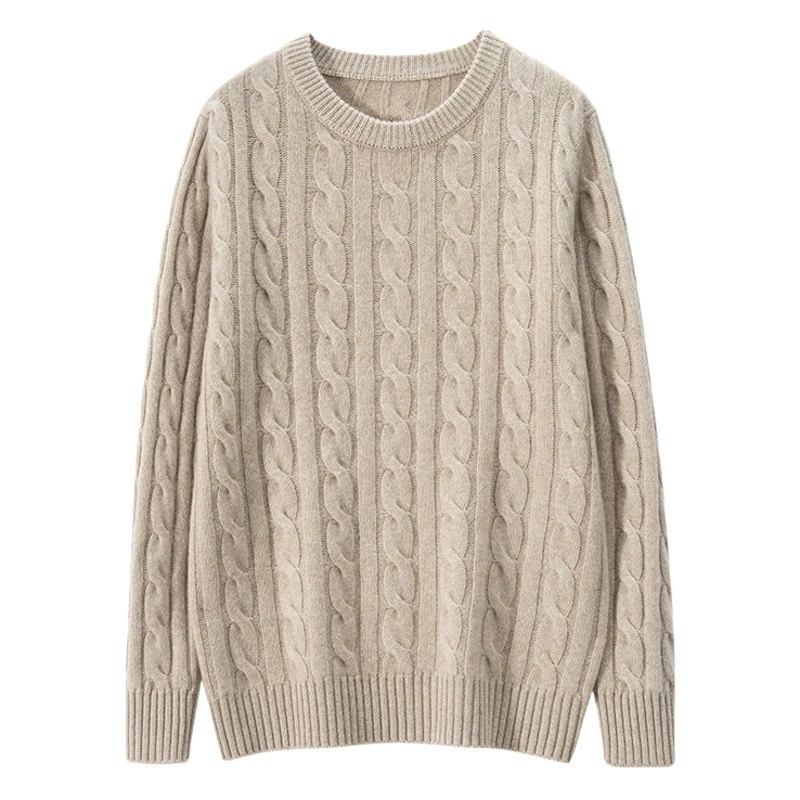Новый осенне-зимний мужской повседневный однотонный кашемировый свитер с твистом, вязаный свитер, мужской свитер с круглым вырезом, утепленная Базовая рубашка, трендовая