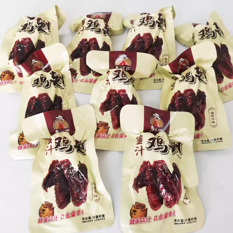 乡吧哥蜜汁鸡翅散装500g独立小包装真空鸡翅爪卤味休闲零食品小吃