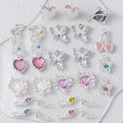 甘いクールな少女ins金属愛小花星ペンダントdiyビーズブレスレットネックレス手作りアクセサリー材料