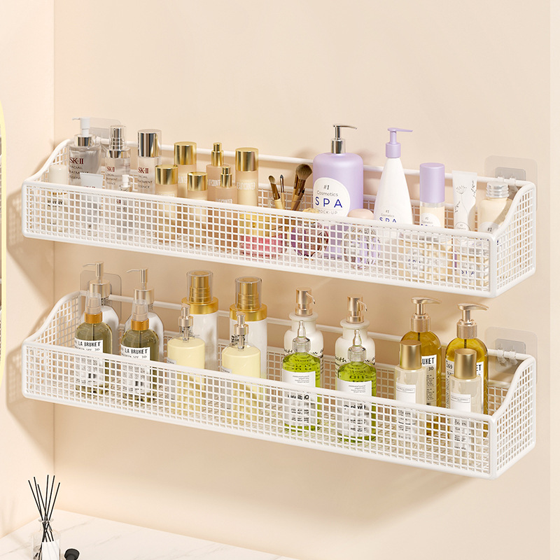 Bathroom Storage Rack, No-Drill Wall-Mounted Bathroom Vanity Washroom Storage Shelf