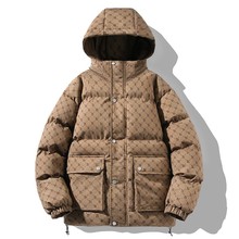 跨境爆款男士棉服加厚保暖宽松港风大码百搭连帽外套男装团购B字