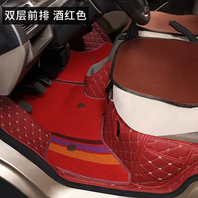 Foot Pads, Light Double-Row Small Truck | Ayaqaltılar (Kovriklər) - rongguang-new-card-front-row-fully-surrounded-double-layer-wine-red