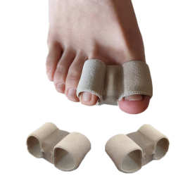 跨境脚趾分趾分离器 双孔纤维 SEBS弹力脚趾套 松紧厚款