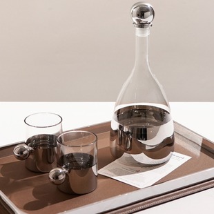 Simple Modern Light Luxury Water Kettle Water Cup Set Glass Tea Set Coffee Table Restaurant Desktop Decoration Model Room Decorations