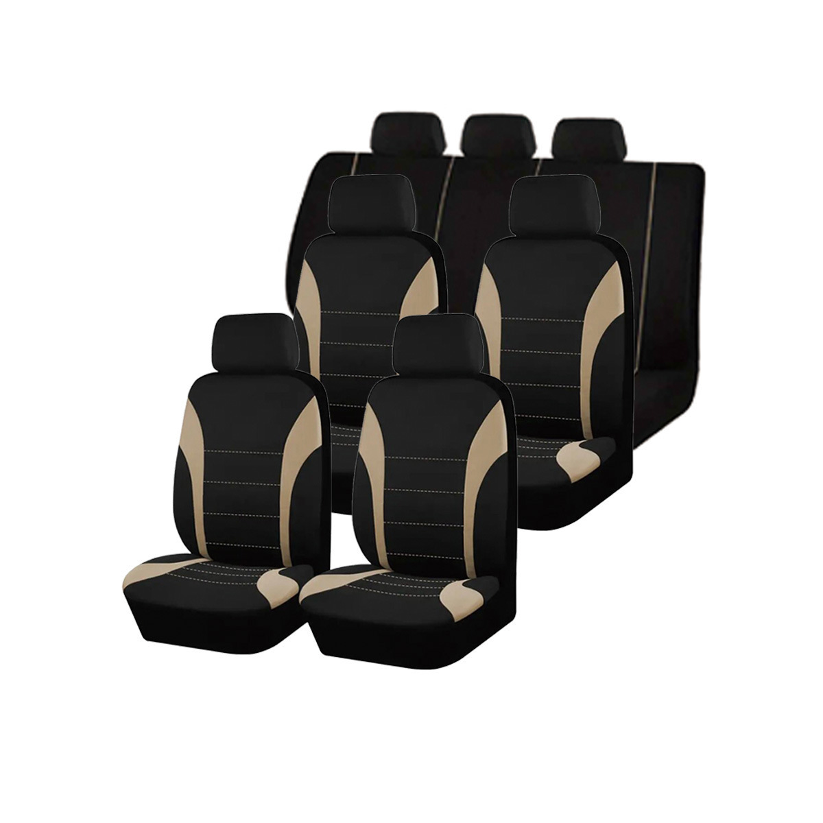 Cinco asientos generales, siete asientos, cubierta de asiento de furgoneta transfronteriza para diseño de línea de cintura, cojín de tela al por mayor