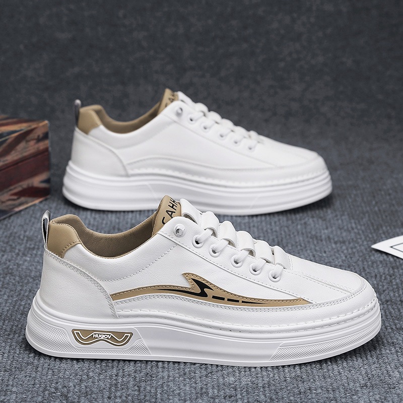 Zapatos de skate de primavera de hombre zapatos de moda casuales 2025 nuevos zapatos blancos de hombre zapatos blancos de altura baja para estudiantes
