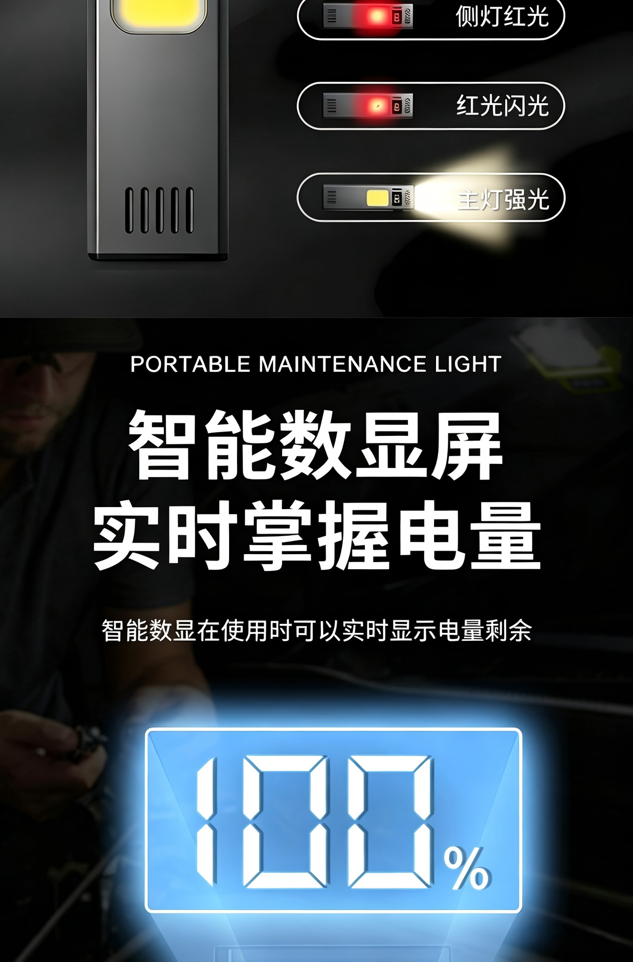 New ultra-lightweight EDC work light, strong light outdoor magnetic portable inspection light, multifunctional mini LED flashlight