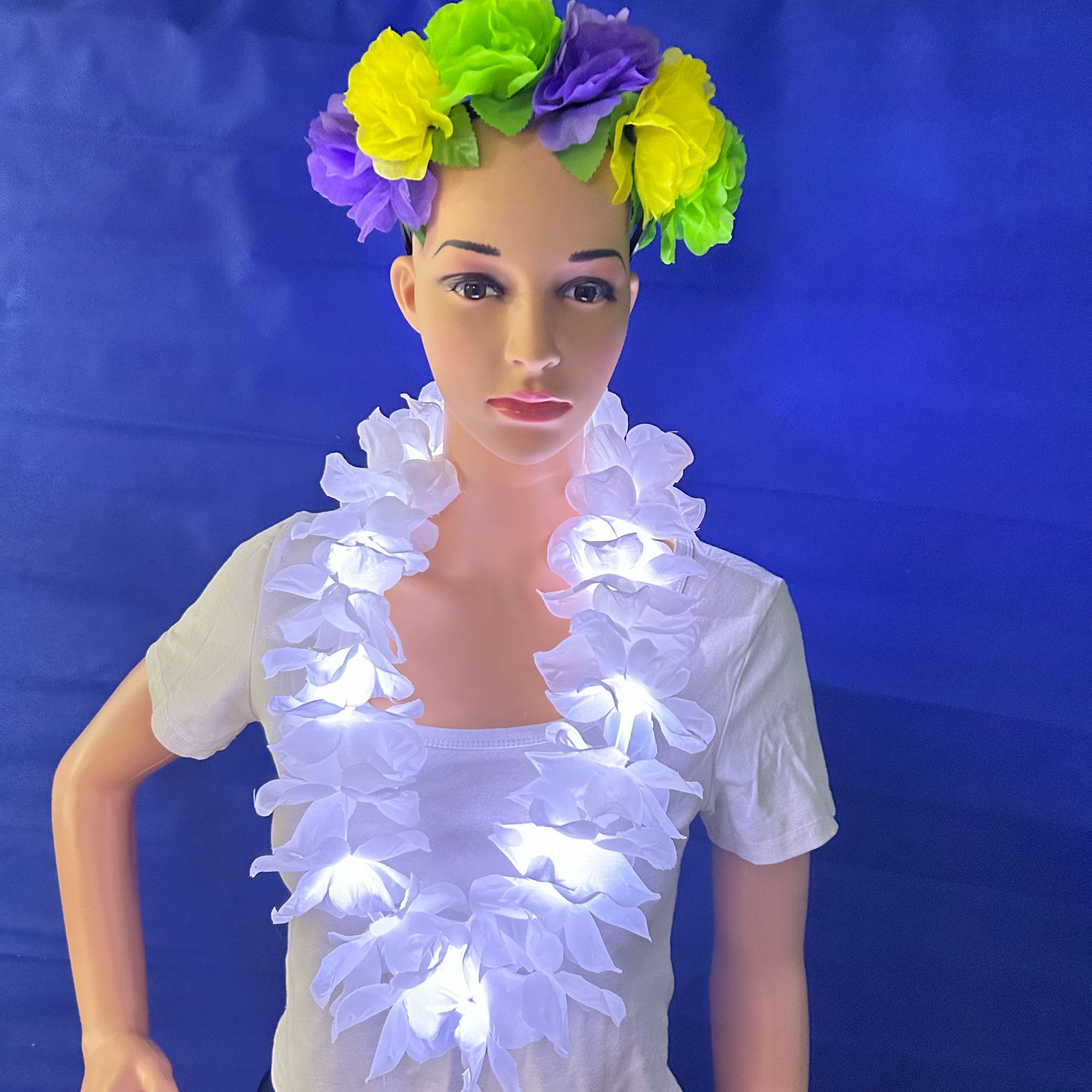 Lámpara LED de color corolla de pétalos de diámetro 11 cm 10 lámparas 24 flores al aire libre de vacaciones