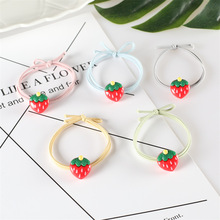 韩版卡通水果发圈草莓发绳扎头发橡皮筋两元店2元店发饰批发货源